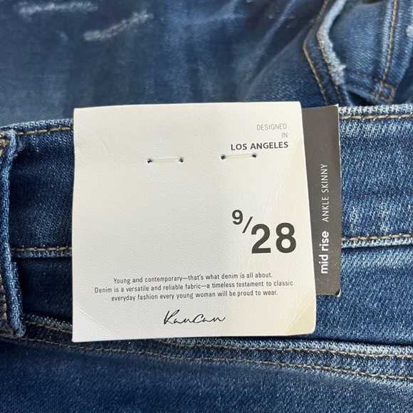 Kan Can Mid rise Ankle Skinny Jeans Size 9 / 28 New with Tags - Picture 3 of 11